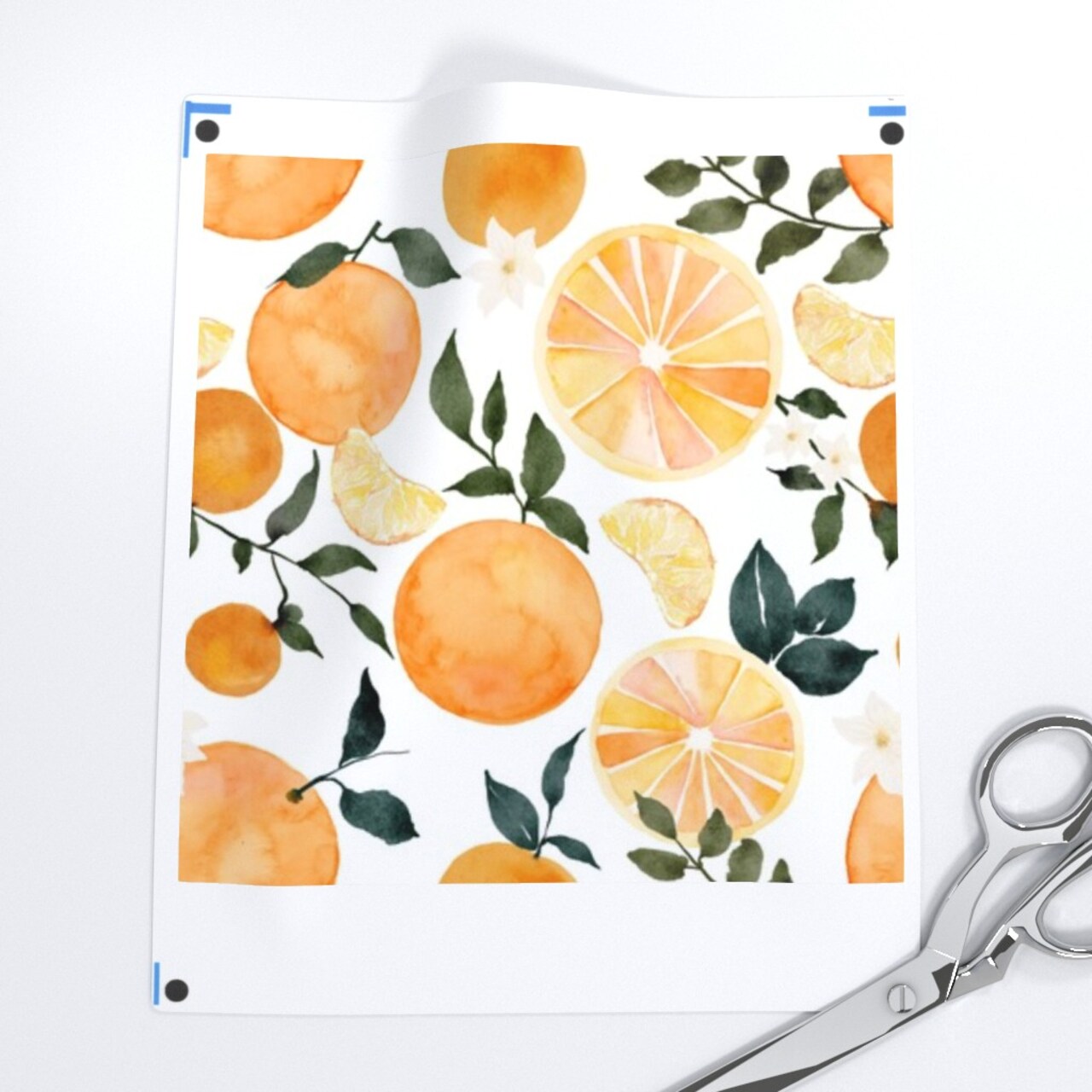 Watercolor Fruit Summer Orange Citrus Modern Botanical Bright Custom Printed Fabric by Spoonflower Various Fabrics by the Yard or Fat Quarter